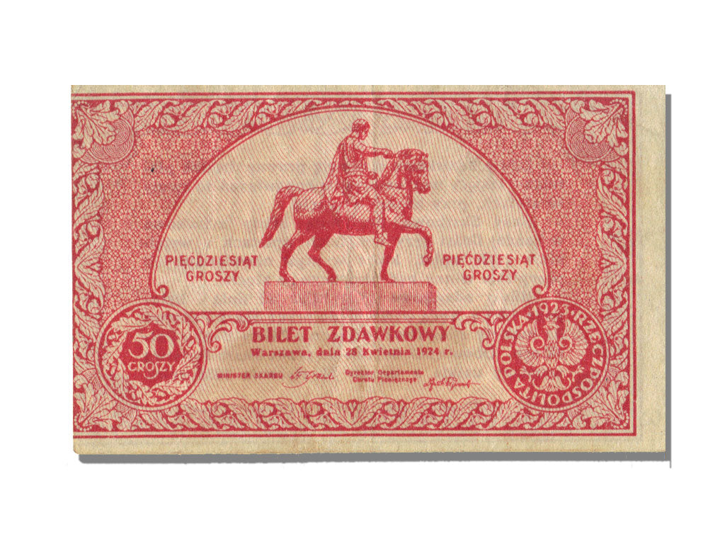 Poland, 50 Groszy, 1924, KM #46, 1924-04-28, AU(55-58)