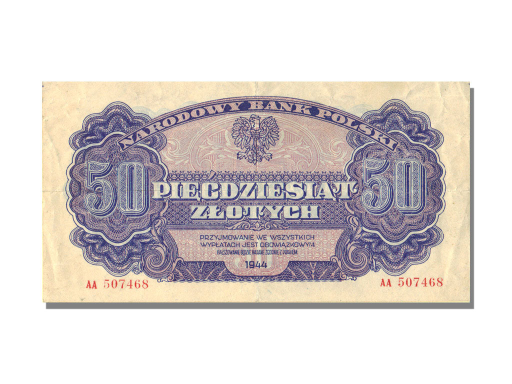 Poland, 50 Zlotych, 1944, AU(55-58)