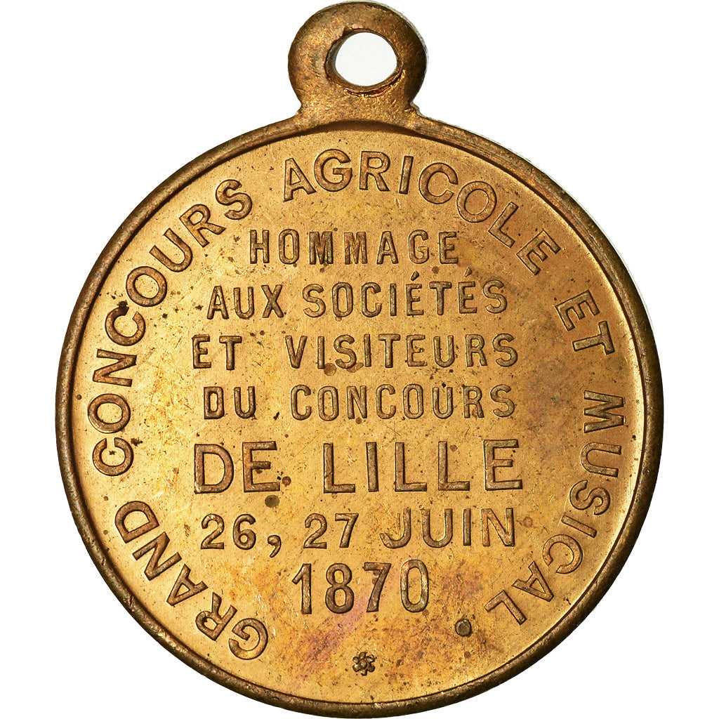 França, Medal, Grand Concours Agricole et Musical de Lille, 1870, AU(55-58)