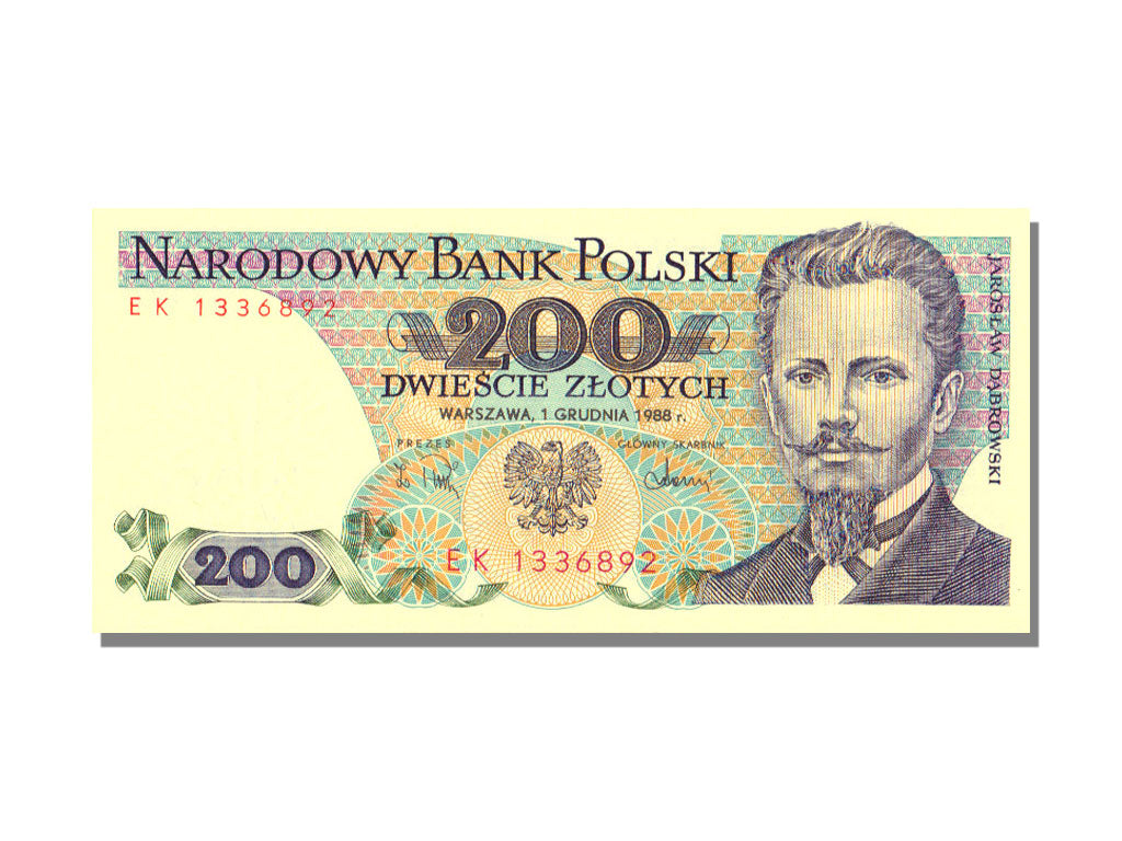 Poland, 200 Zlotych, 1988, KM #144c, 1988-12-01, UNC(65-70), EK