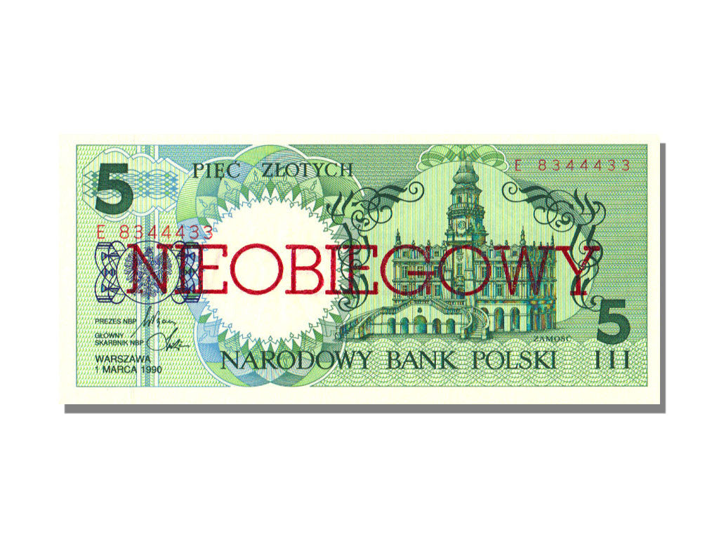 Poland, 5 Zlotych, 1990, KM #166a, 1990-03-01, UNC(65-70), E