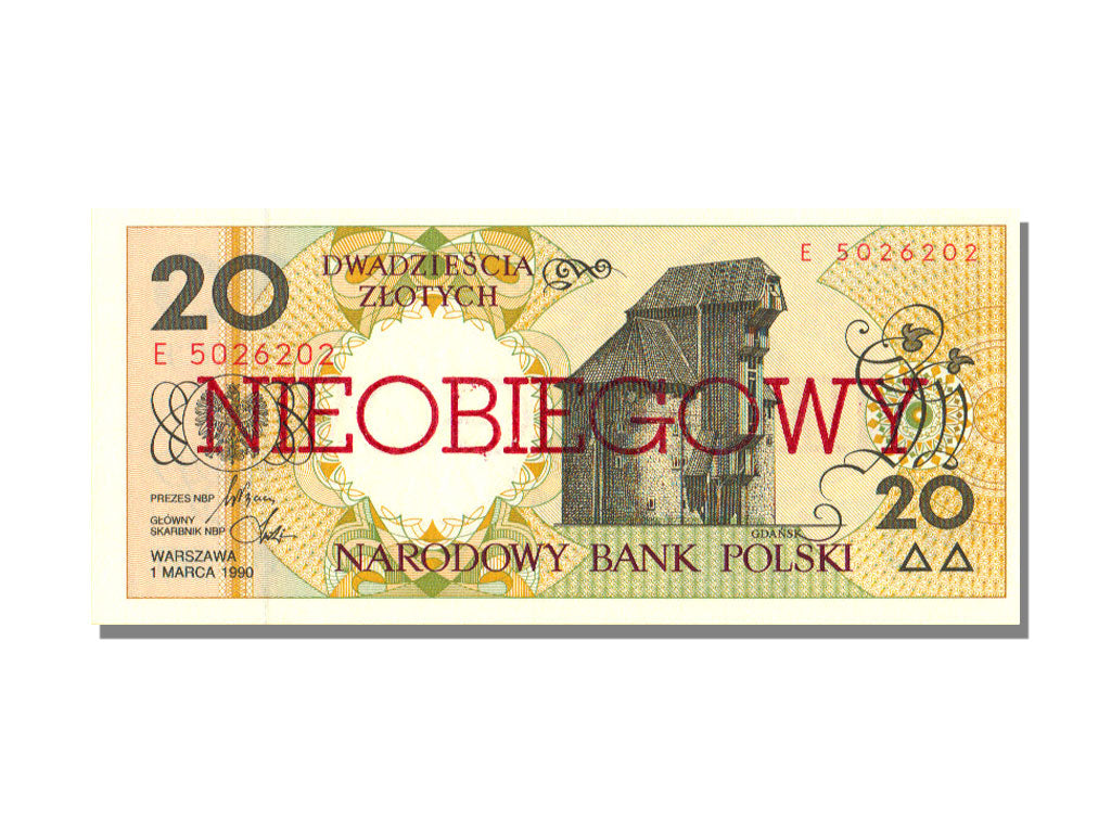 Poland, 20 Zlotych, 1990, KM #168a, 1990-03-01, UNC(65-70), E