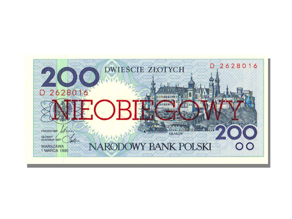 Poland, 200 Zlotych, 1990, KM #171a, 1990-03-01, UNC(65-70), D