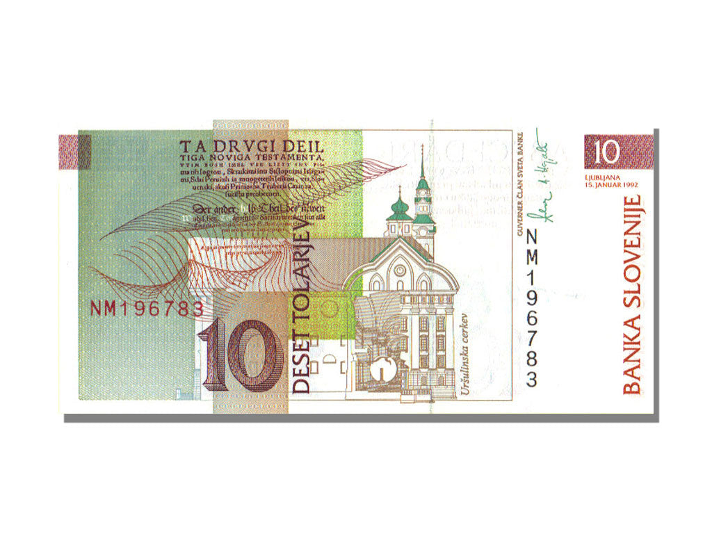 Slovenia, 10 Tolarjev, 1992, KM #11a, 1992-01-15, UNC(65-70), NM