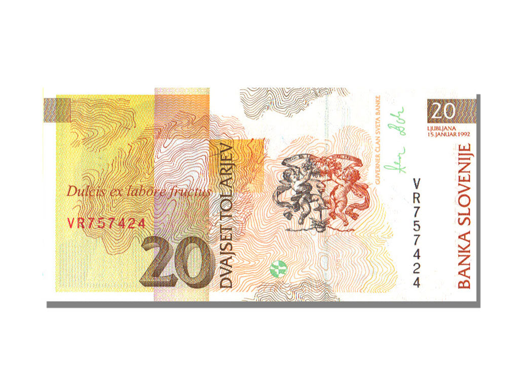 Banknote, Slovenia, 20 Tolarjev, 1992, 1992-01-15, UNC(65-70)
