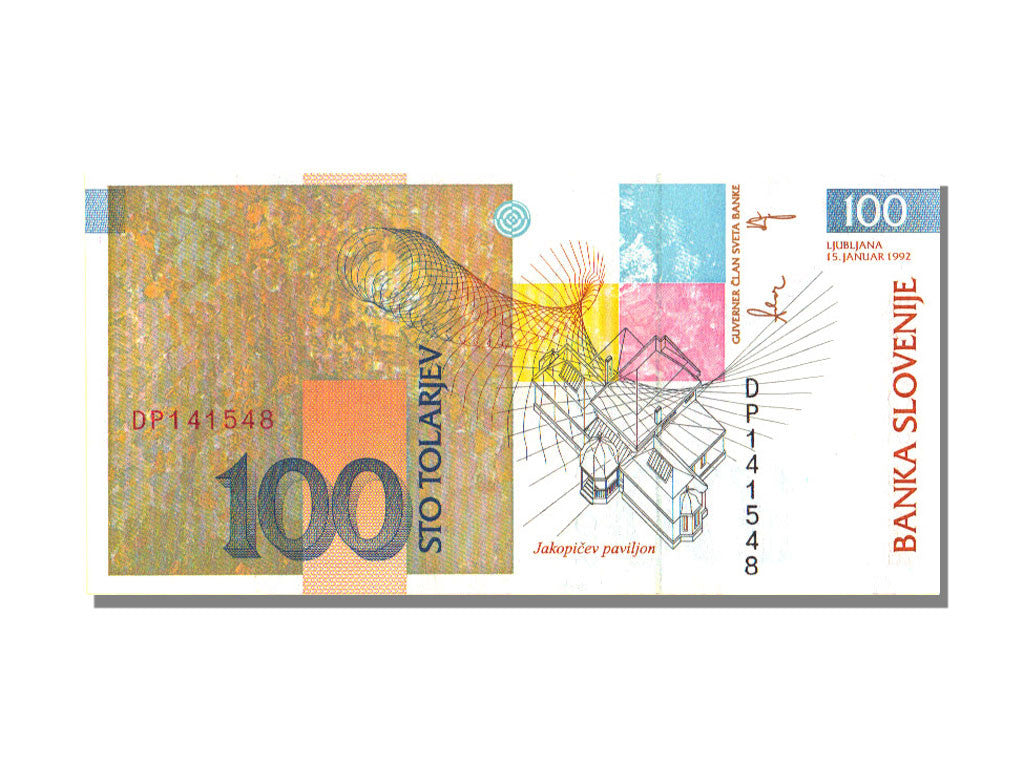 Banknote, Slovenia, 100 Tolarjev, 1992, 1992-01-15, UNC(65-70)
