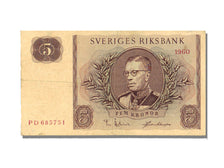 Sweden, 5 Kroner, 1960, AU(55-58), PD