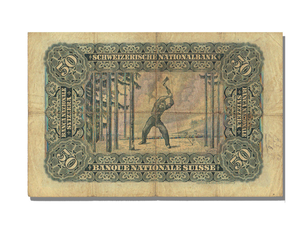 Switzerland, 50 Franken, 1929, KM #34d, 1929-09-25, VF(20-25), 7D