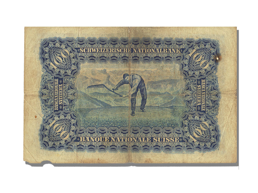Switzerland, 100 Franken, 1926, KM #35b, 1926-09-16, VF(30-35), 4S