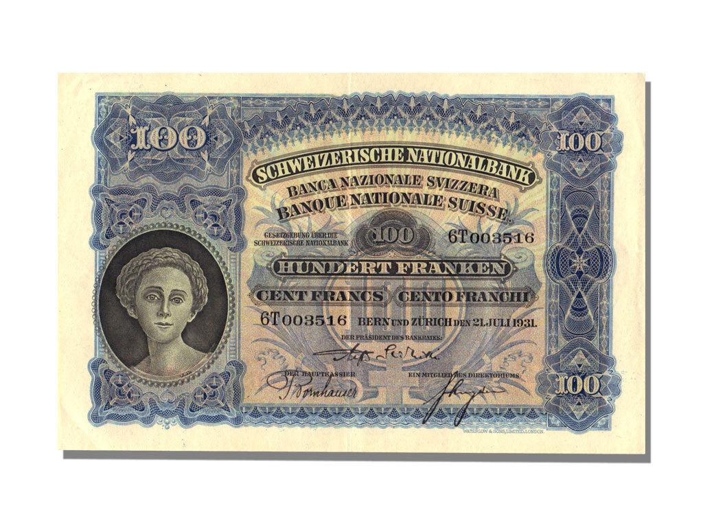 Banconote, Svizzera, 100 Franken, 1931, 1931-07-21, SPL-