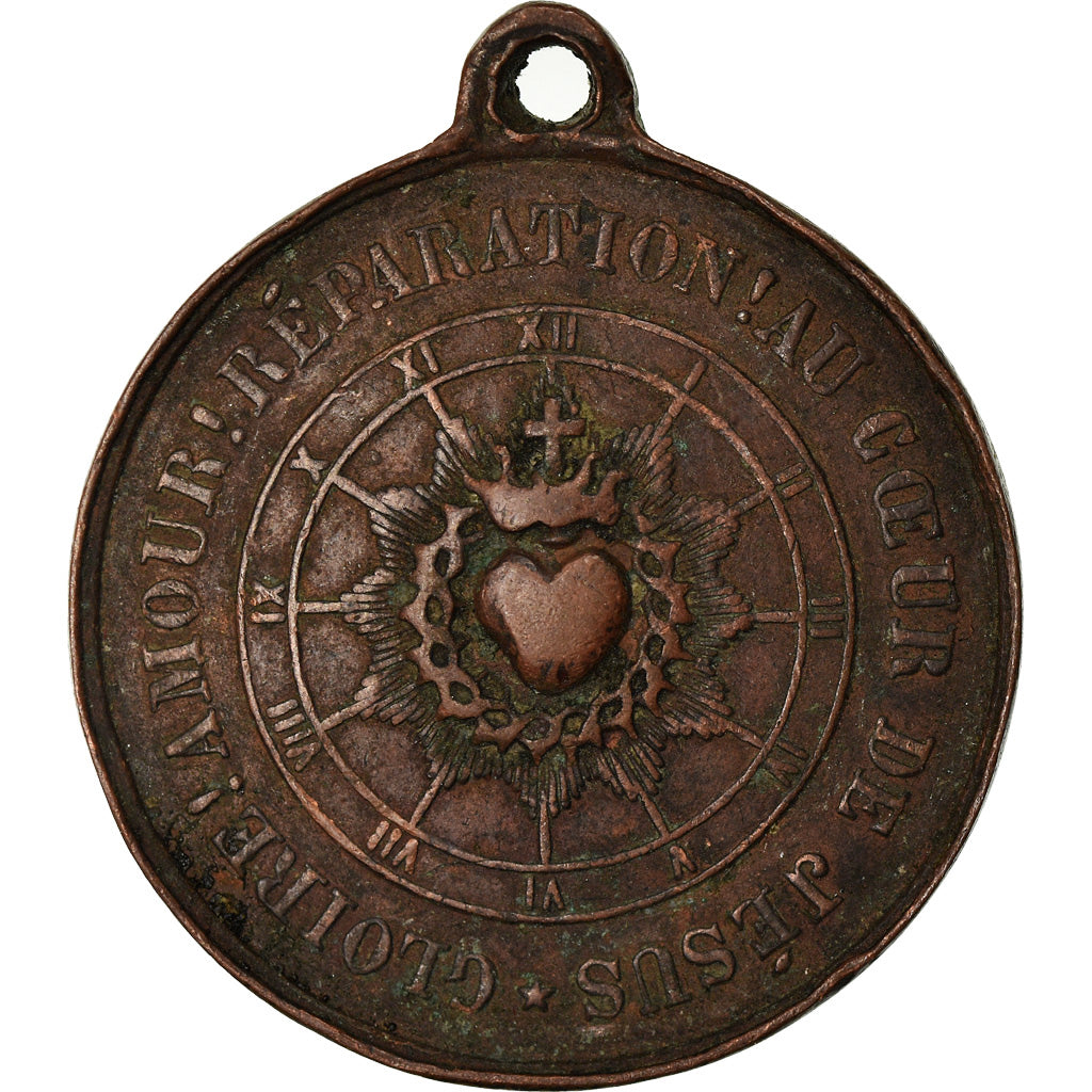 France, Medal, Pie IX, Garde d'Honneur du Sacré Coeur, Religions & beliefs