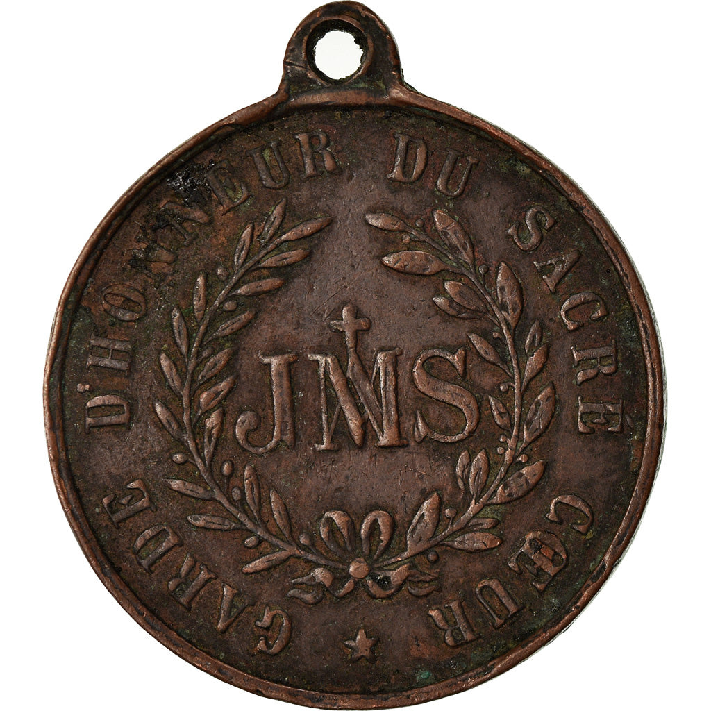 France, Medal, Pie IX, Garde d'Honneur du Sacré Coeur, Religions & beliefs