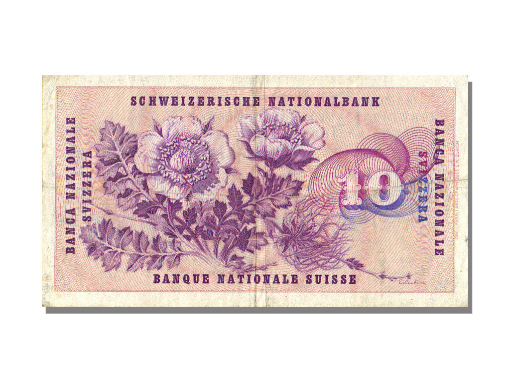 Switzerland, 10 Franken, 1963, KM #45h, 1963-03-28, EF(40-45), 32U