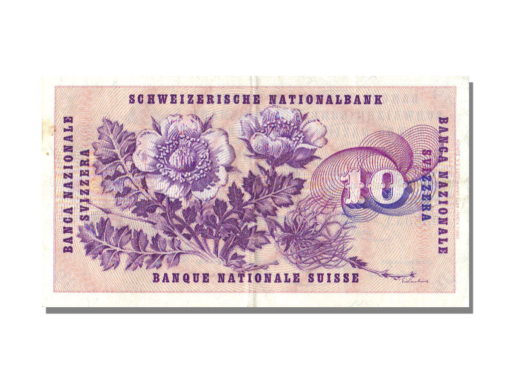Switzerland, 10 Franken, 1973, KM #45s, 1973-03-07, AU(55-58), 89X