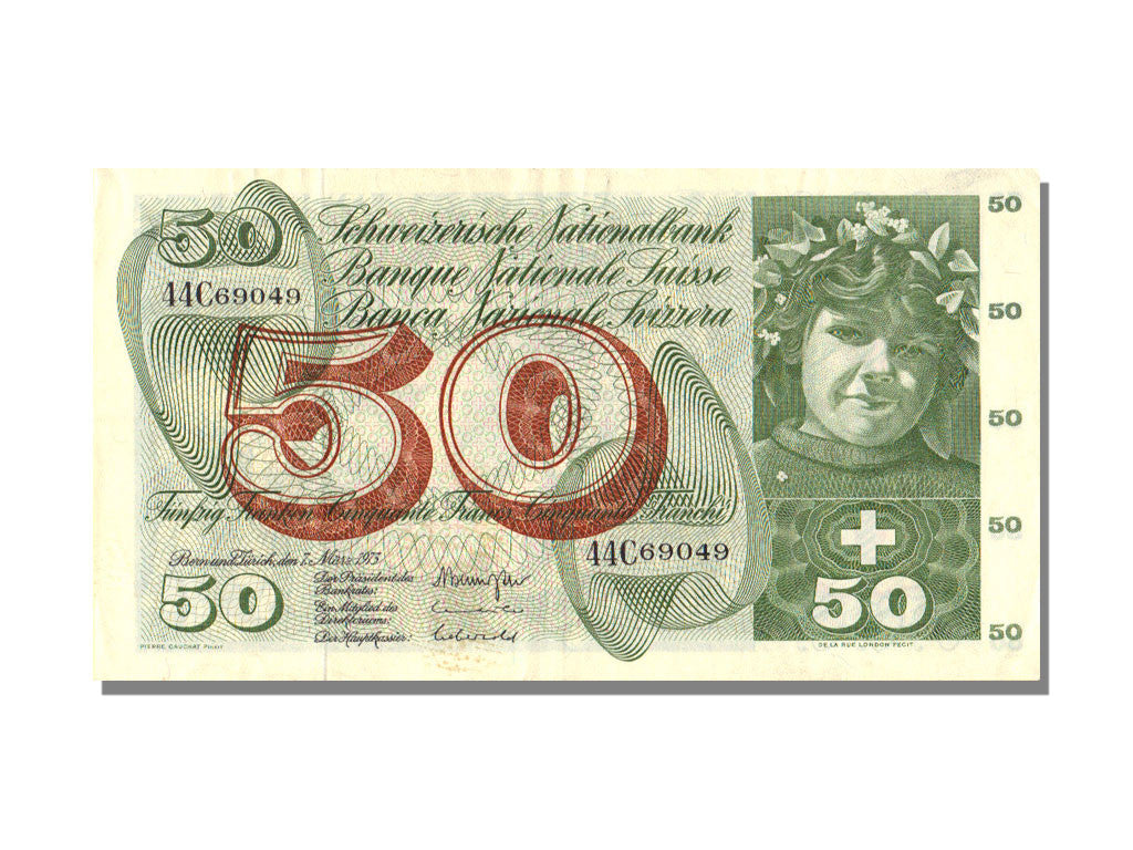Switzerland, 50 Franken, 1973, KM #48m, 1973-03-07, AU(55-58), 44C