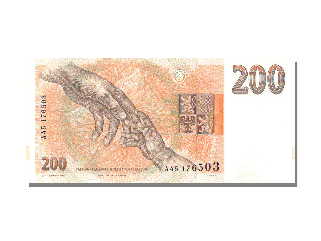Czech Republic, 200 Korun, 1993, KM #6a, UNC(65-70), A45