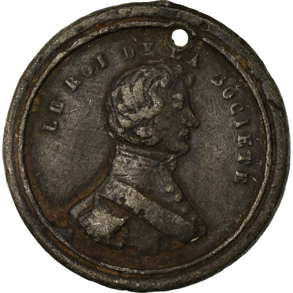 France, Medal, Royal, Société des Amis Réunis, VF(20-25), Tin
