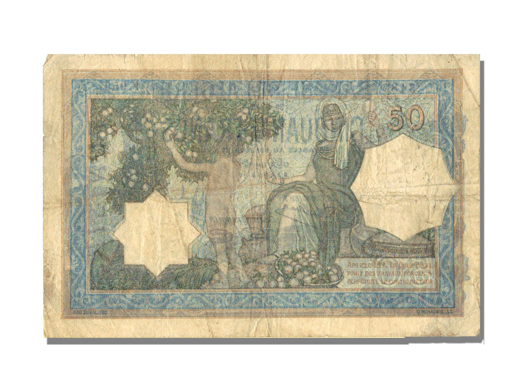 Banknote, Tunisia, 50 Francs, 1928, 1928-12-29, VF(30-35)