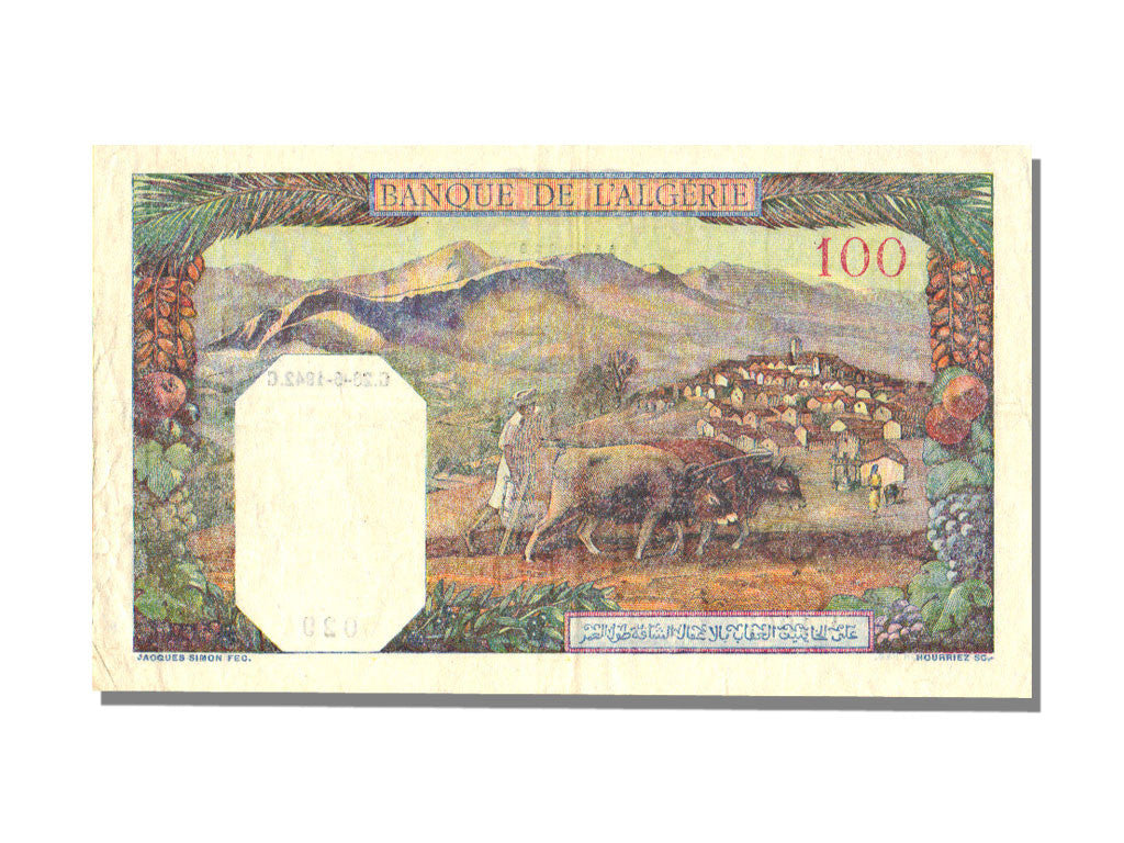 Banconote, Tunisia, 100 Francs, 1942, 1942-06-26, SPL