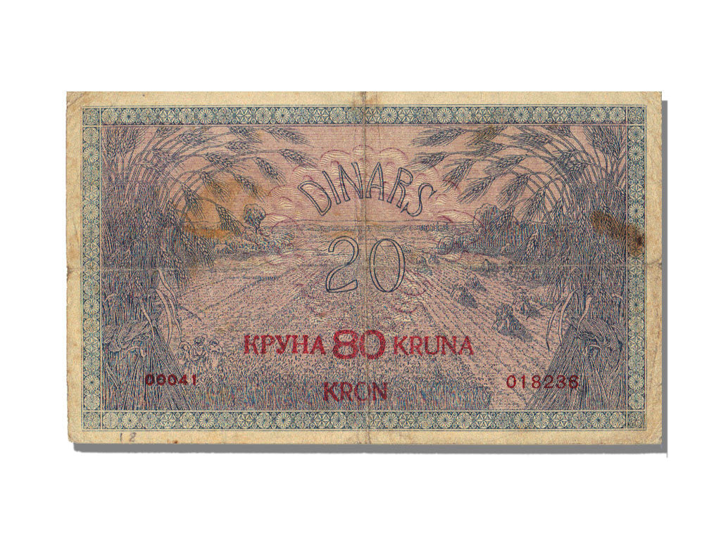Banknote, Yugoslavia, 80 Kronen on 20 Dinara, 1919, 1919-02-01, EF(40-45)