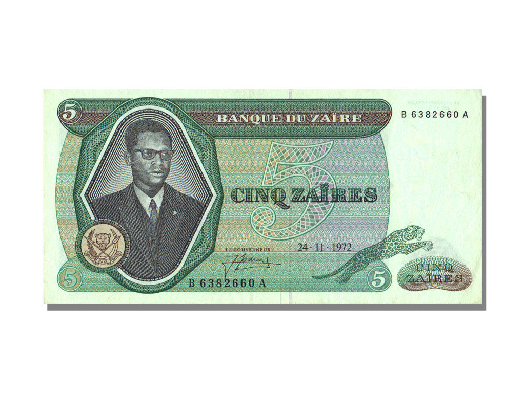 Za&iuml;re, 5 Zaïres, 1972, 1972-11-24, UNC(63), B