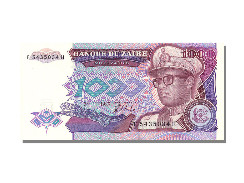 Zaïre, 1000 Zaïres, 1989, KM #35a, 1989-11-24, UNC(65-70), F