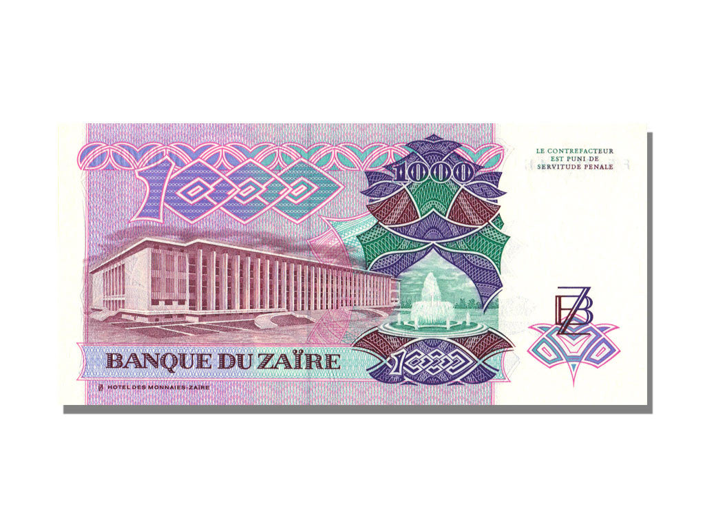 Zaïre, 1000 Zaïres, 1989, KM #35a, 1989-11-24, UNC(65-70), F