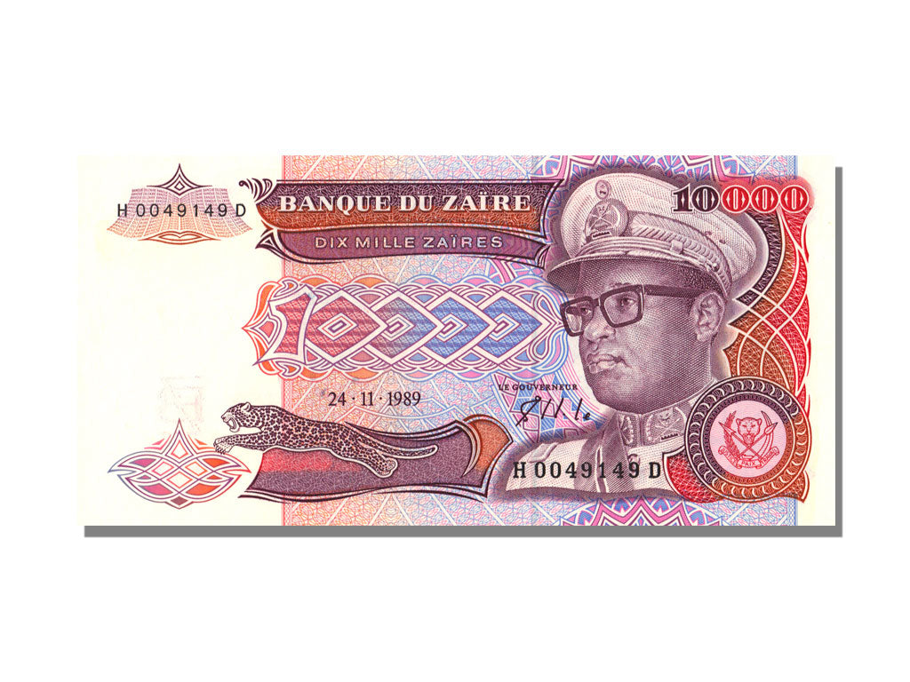 Zaïre, 10,000 Zaïres, 1989, KM #38a, 1989-11-24, UNC(65-70), H