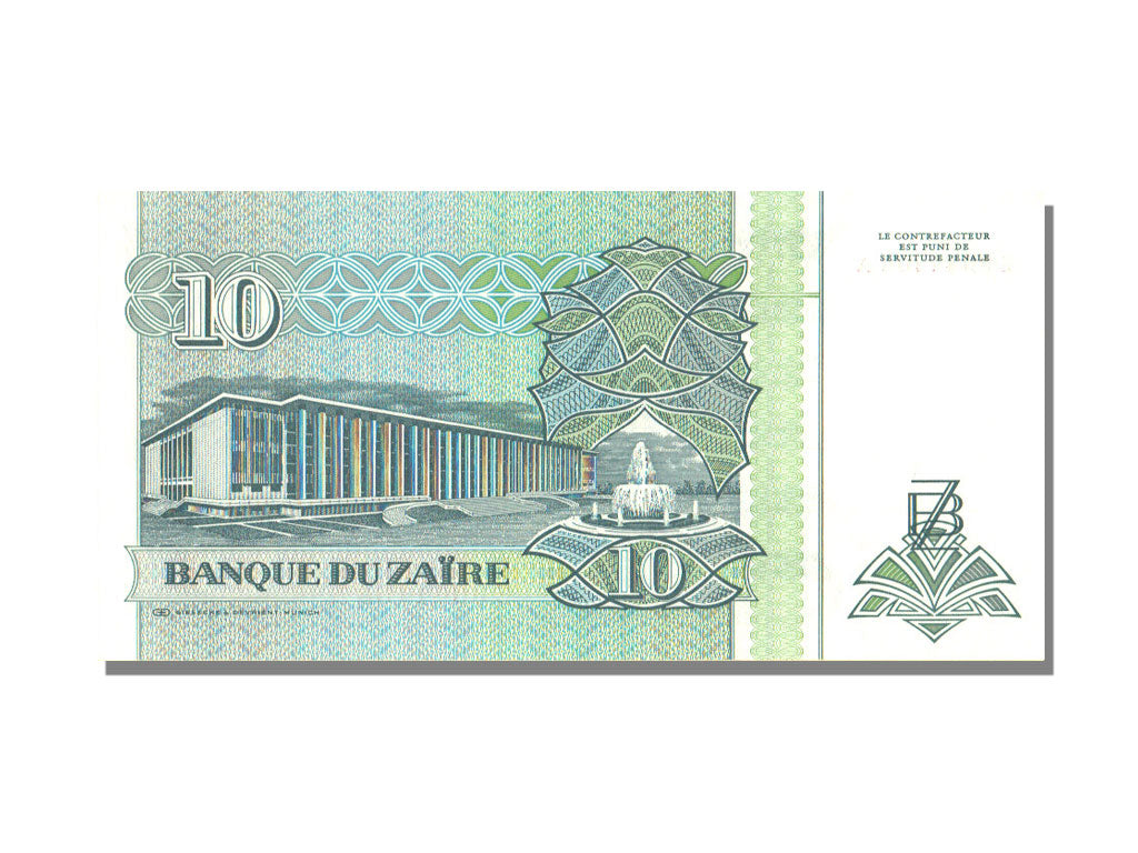 Zaïre, 10 Nouveaux Zaïres, 1993, KM #55, 1993-06-24, UNC(65-70), E