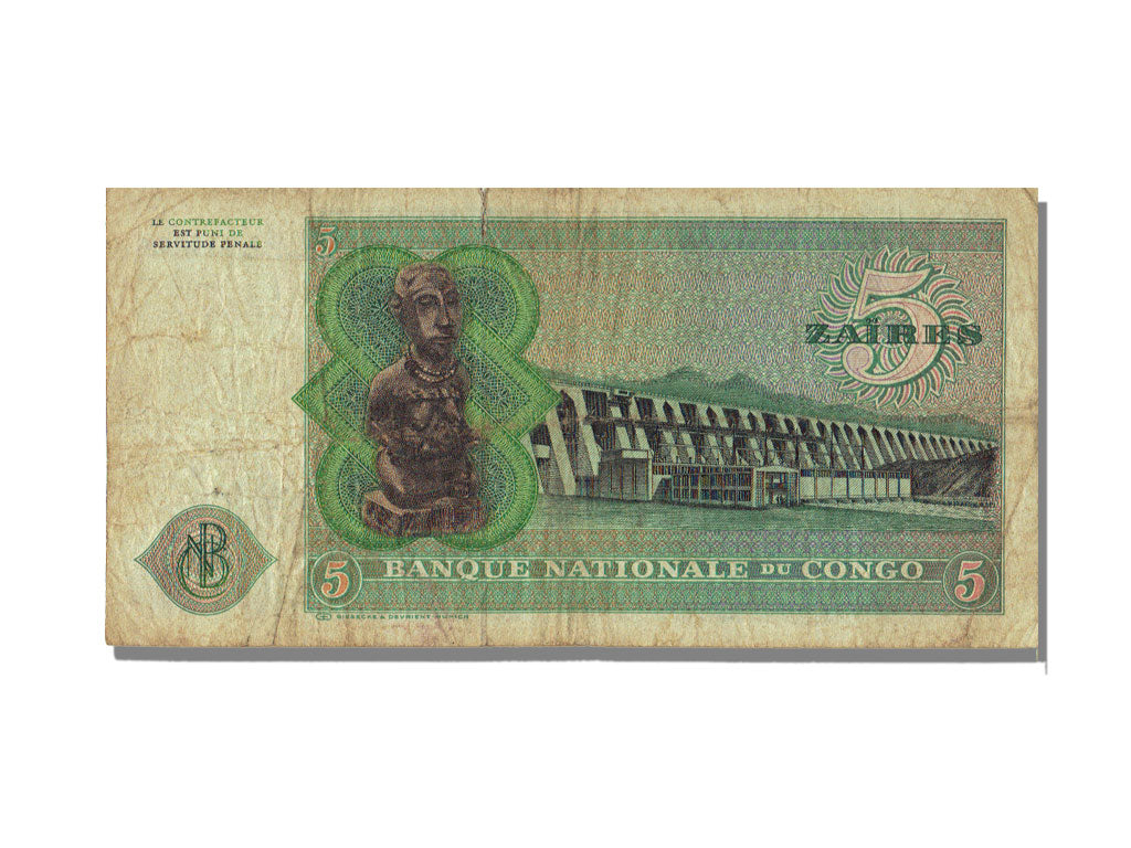 Za&iuml;re, 5 Zaïres, 1971, 1971-11-24, VF(30-35), B