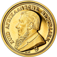França, Medal, Reproduction, 1 Pond Afrique du Sud, Kruger, MS(65-70), Dourado