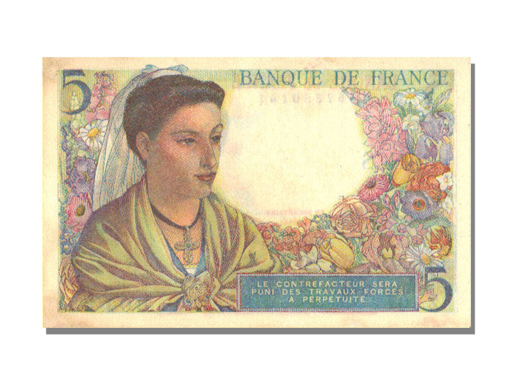 France, 5 Francs, 5 F 1943-1947 ''Berger'', 1943, KM #98a, 1943-12-23,...