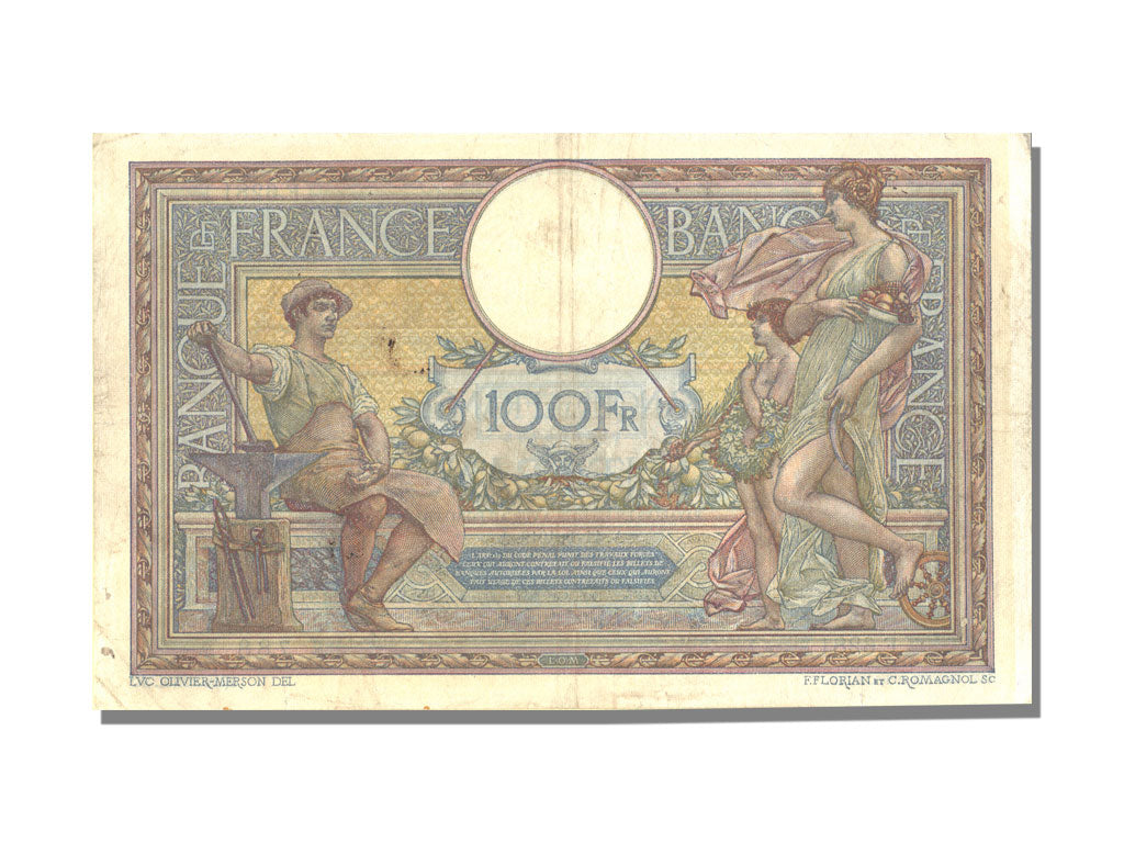 Banknote, France, 100 Francs, 100 F 1908-1939 ''Luc Olivier Merson'', 1919