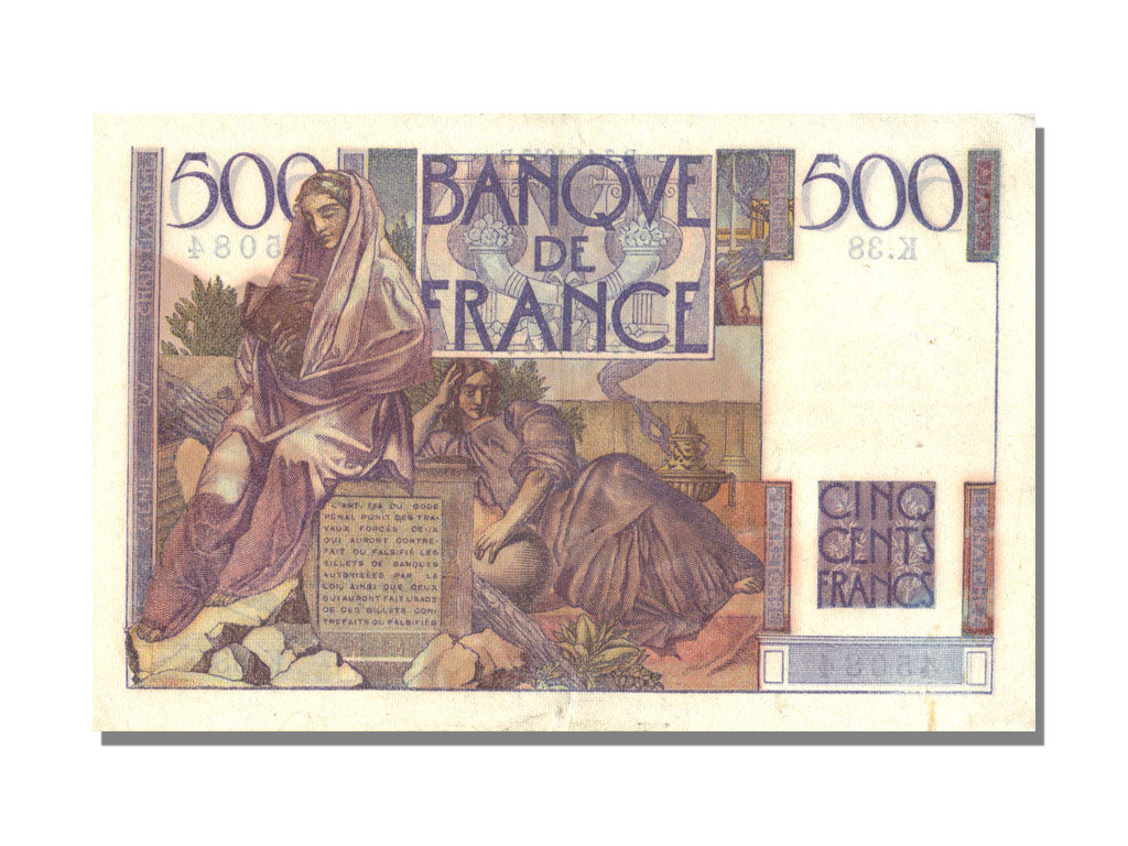 FRANCE, 500 Francs, 1945, KM #129a, 1945-11-07, UNC(60-62), Fayette #34.3