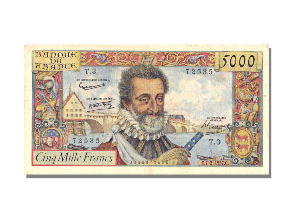 FRANCE, 5000 Francs, 5 000 F 1957-1958 ''Henri IV'', 1957, 1957-02-07,...