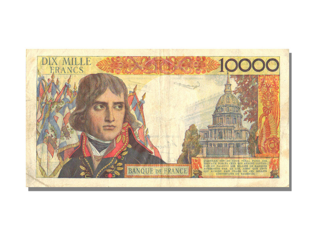 FRANCE, 10 000 Francs, 1958, KM #136b, 1958-10-02, VF(30-35), Fayette #51.13