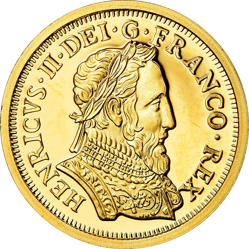 France, Medal, Reproduction, Henri d'Or à la Gallia, Henri II, MS(65-70), Gold
