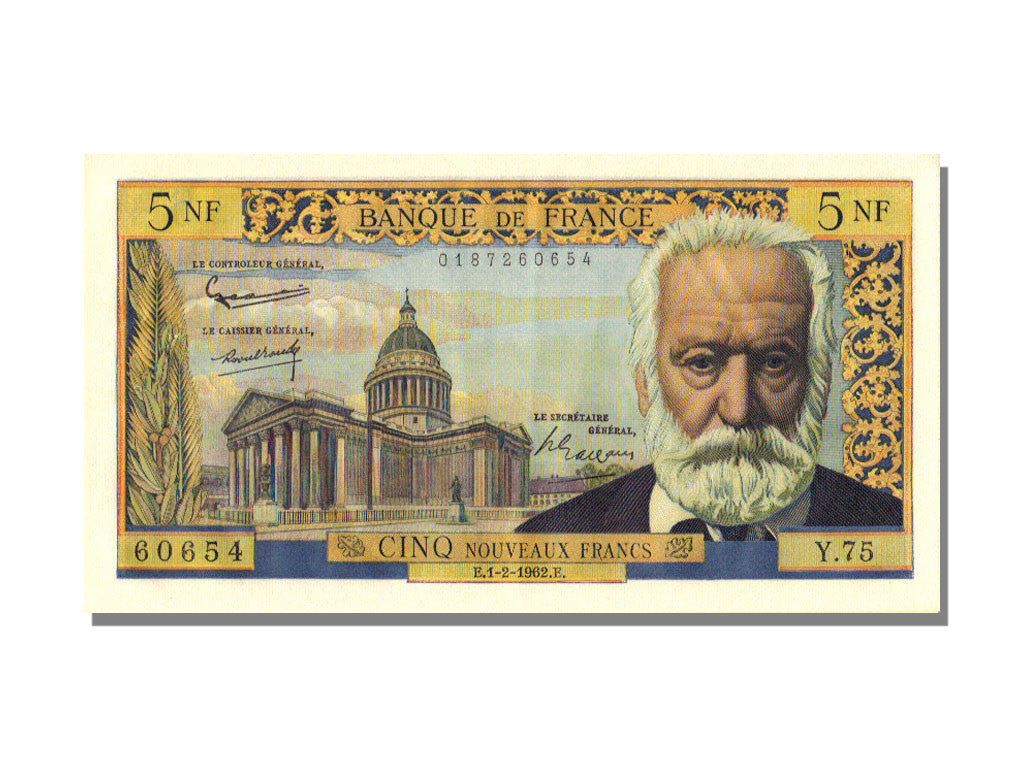 Billet, France, 5 Nouveaux Francs, 5 NF 1959-1965 ''Victor Hugo'', 1962