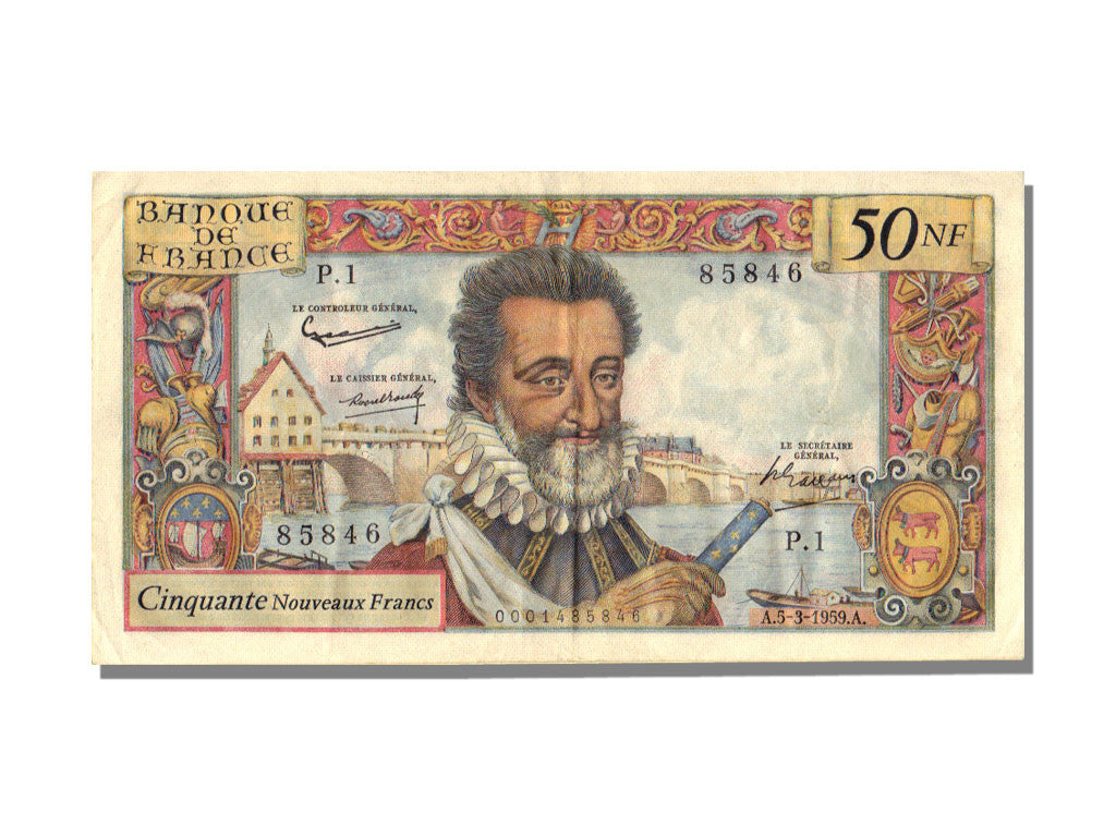 Geldschein, Frankreich, 50 Nouveaux Francs, 50 NF 1959-1961 ''Henri IV'', 1959
