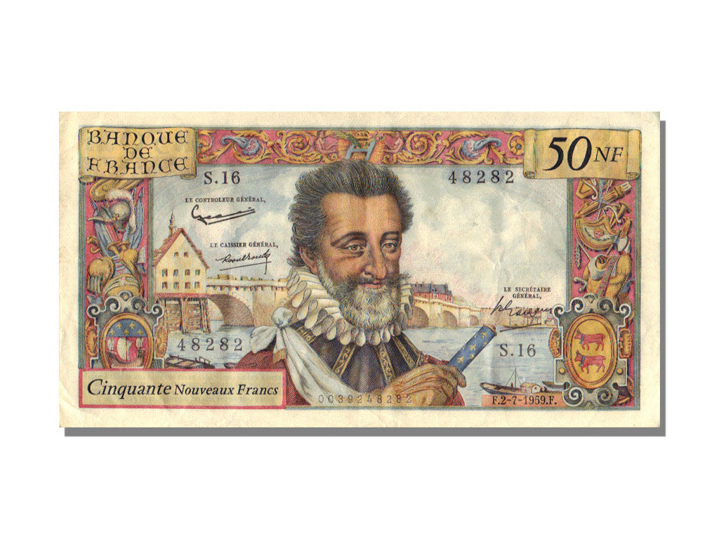 Banknote, France, 50 Nouveaux Francs, 50 NF 1959-1961 ''Henri IV'', 1959