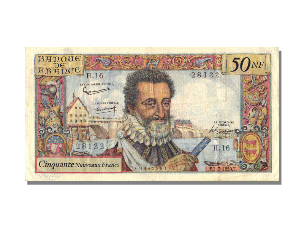 Geldschein, Frankreich, 50 Nouveaux Francs, 50 NF 1959-1961 ''Henri IV'', 1959
