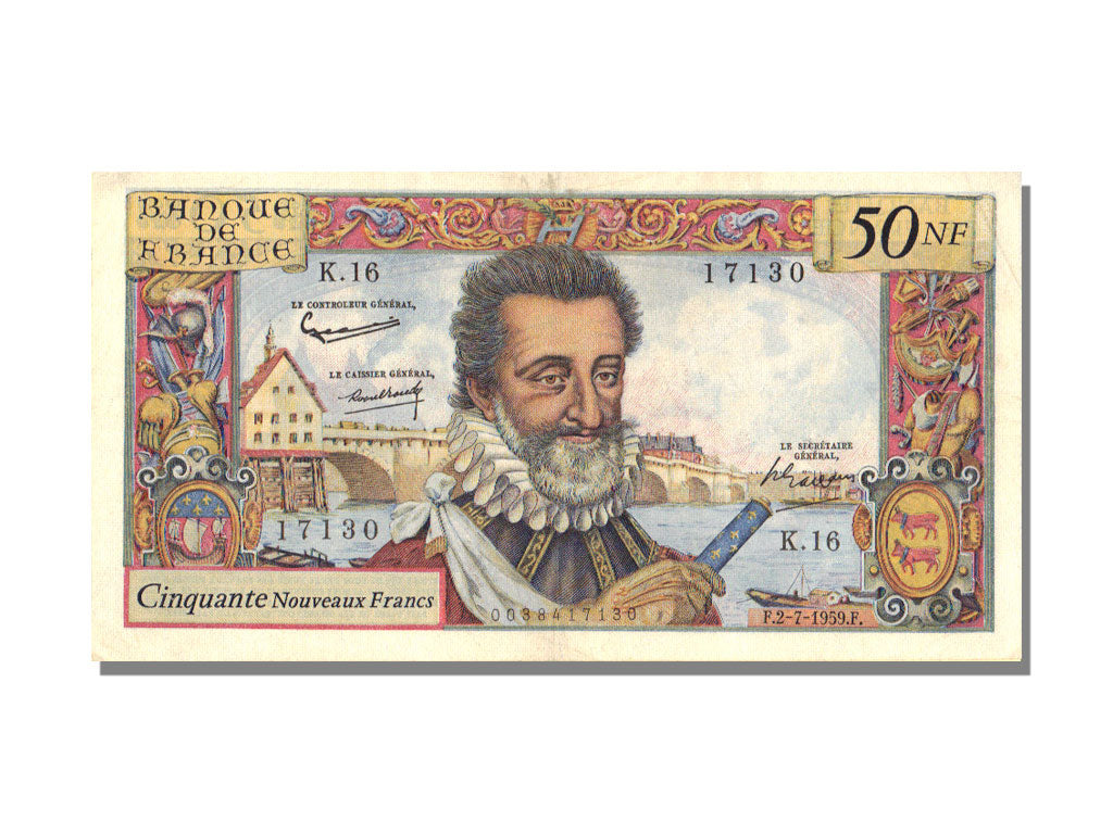 Banknote, France, 50 Nouveaux Francs, 50 NF 1959-1961 ''Henri IV'', 1959