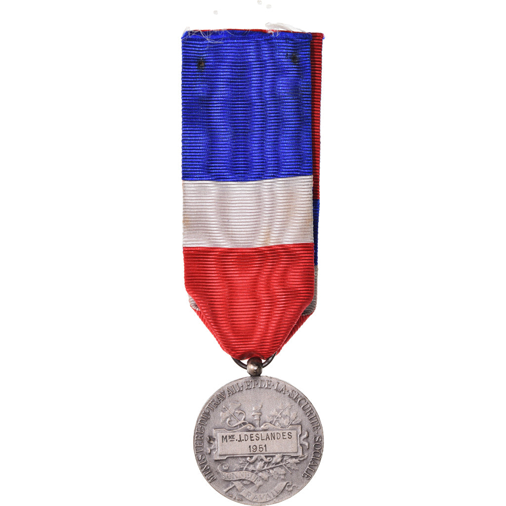 France, Ministère du Travail et de la Sécurité Sociale, Medal, 1951