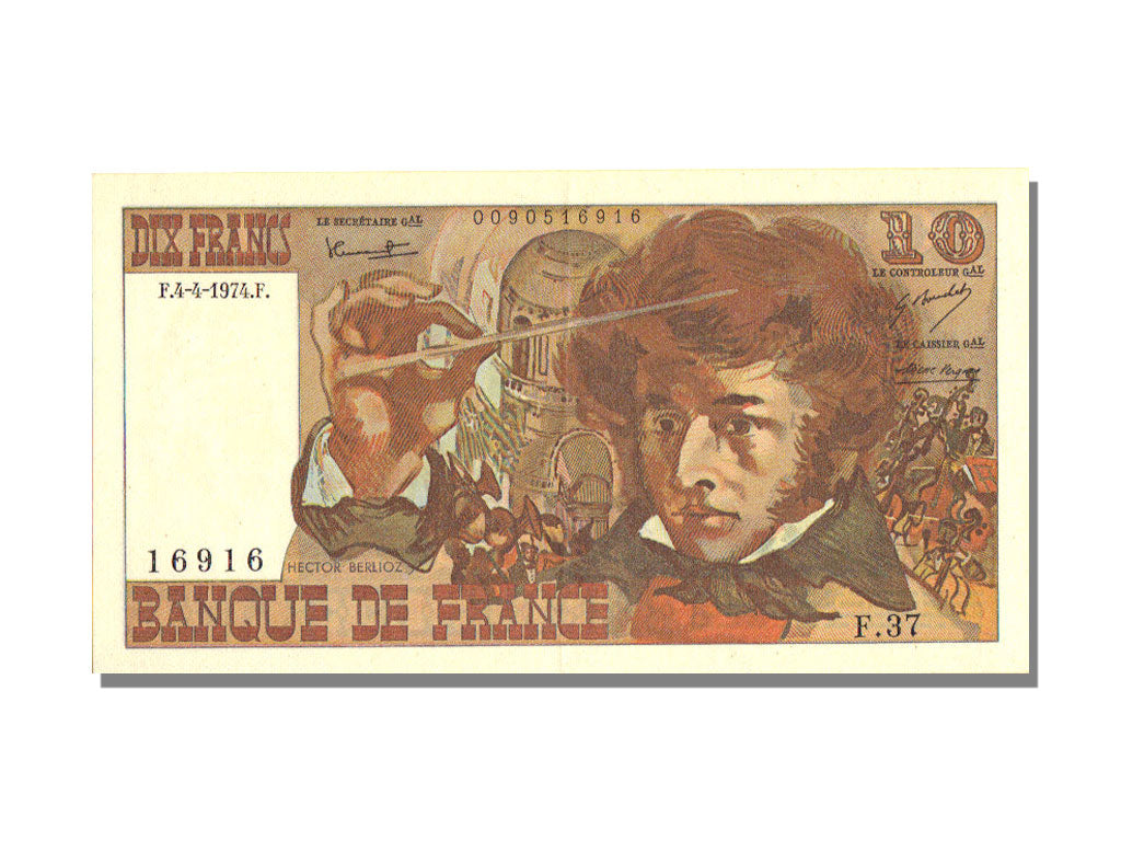 Banknote, France, 10 Francs, 10 F 1972-1978 ''Berlioz'', 1974, 1974-04-04