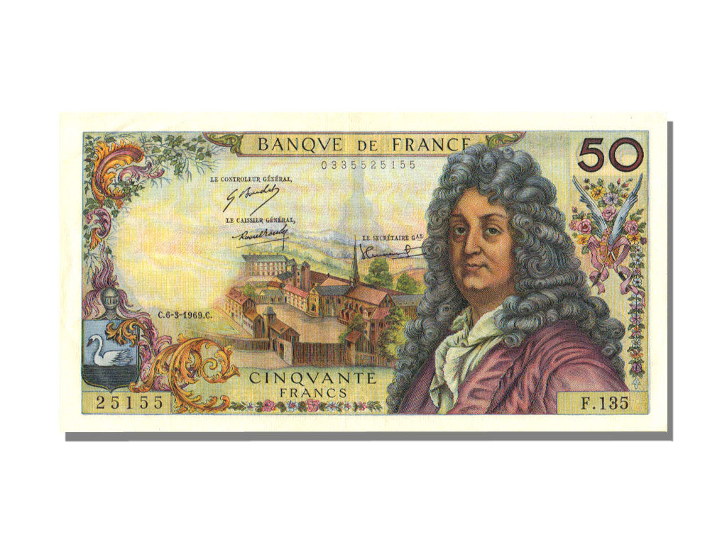 France, 50 Francs, 50 F 1962-1976 ''Racine'', 1969, KM #148c, 1969-03-06,...