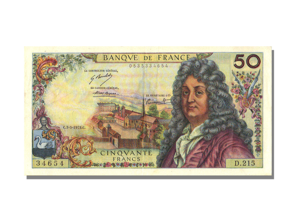 FRANCE, 50 Francs, 1973, KM #148d, 1973-05-03, AU(55-58), Fayette #64.23