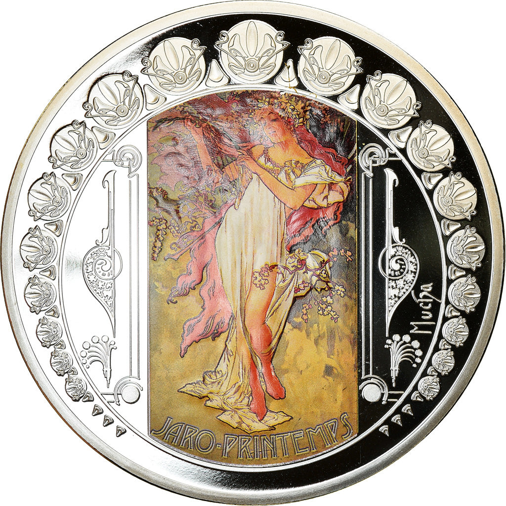 France, Medal, Les Quatre Saisons, Le Printemps, MS(65-70), Copper Plated Silver