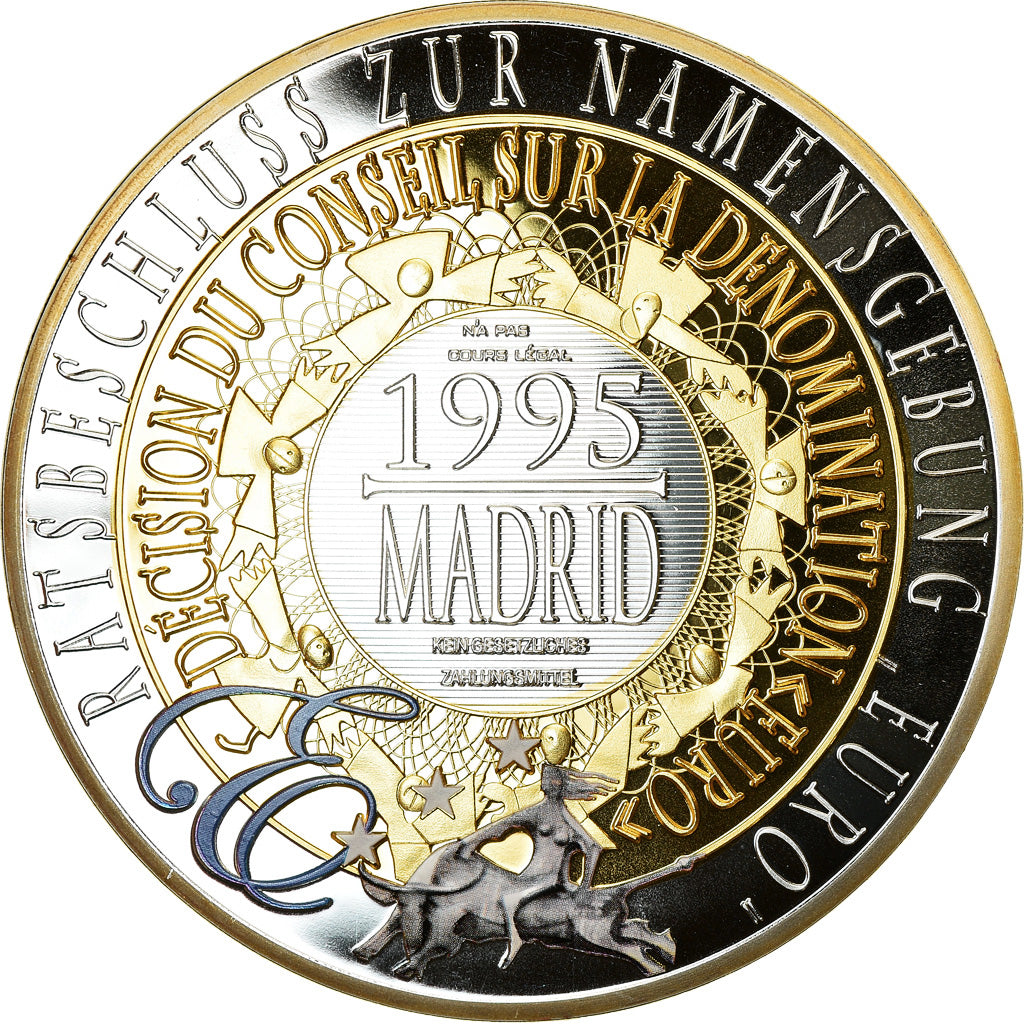 Spain, Medal, Europe, Décision du Conseil sur la Dénomination Euro, Madrid