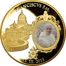 Vatican, Medal, Le Pape François, 2013, MS(65-70), Copper Gilt