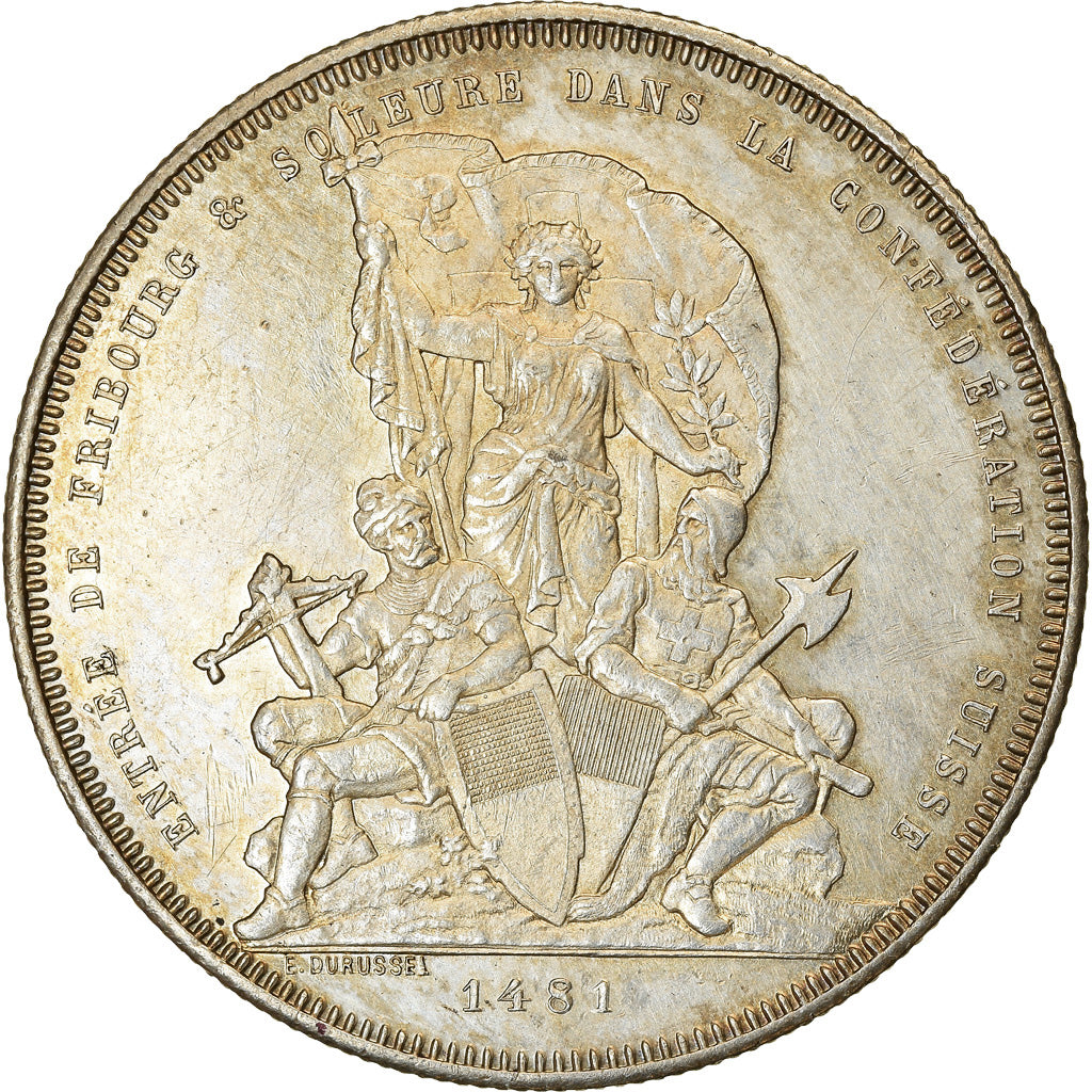 Coin, Switzerland, 5 Francs, 1881, AU(55-58), Silver, KM:S15
